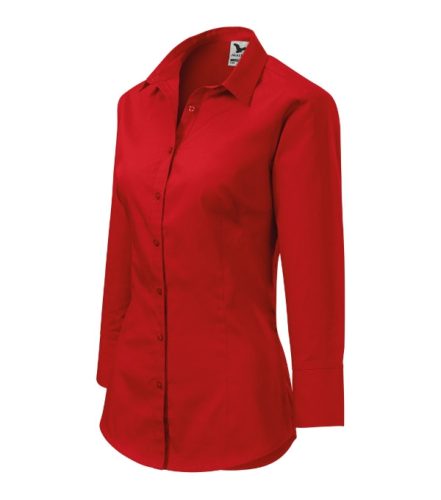 Malfini Style - Enyhén szűkített szabású, 3/4-es ujjú női ing - Piros - 2XL