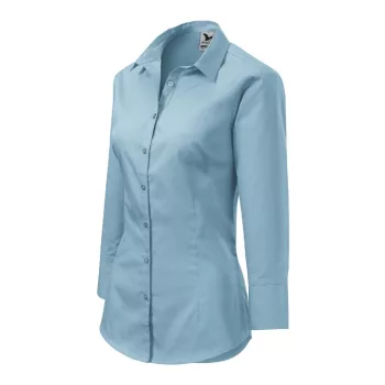   Malfini Style - Enyhén szűkített szabású, 3/4-es ujjú női ing - Égszínkék - 2XL
