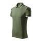 Malfini Urban - Ujjszegélyen és galléron kontrasztos csíkozású férfi galléros póló - Khaki - 2XL