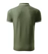 Malfini Urban - Ujjszegélyen és galléron kontrasztos csíkozású férfi galléros póló - Khaki - 2XL