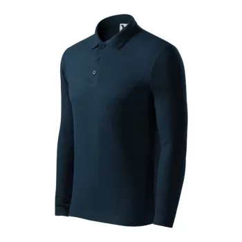   Malfini Pique Polo LS - Hosszú ujjú férfi galléros póló - Tengerészkék - S