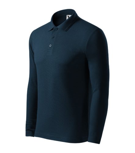Malfini Pique Polo LS - Hosszú ujjú férfi galléros póló - Tengerészkék - XL