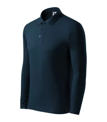 Malfini Pique Polo LS - Hosszú ujjú férfi galléros póló - Tengerészkék - 2XL