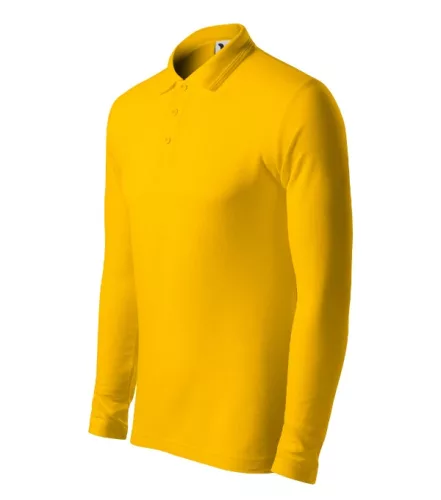Malfini Pique Polo LS - Hosszú ujjú férfi galléros póló - Sárga - 3XL