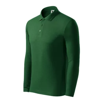   Malfini Pique Polo LS - Hosszú ujjú férfi galléros póló - Üvegzöld - L