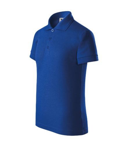 Malfini Pique Polo - Galléron és ujjvégeken dupla bordacsíkkal díszített, rövid ujjú gyerek galléros póló - Királykék - 134 cm/8 éves