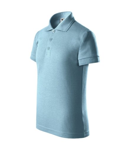 Malfini Pique Polo - Galléron és ujjvégeken dupla bordacsíkkal díszített, rövid ujjú gyerek galléros póló - Égszínkék - 158 cm/12 éves