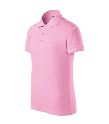 Malfini Pique Polo - Galléron és ujjvégeken dupla bordacsíkkal díszített, rövid ujjú gyerek galléros póló - Rózsaszín - 146 cm/10 éves