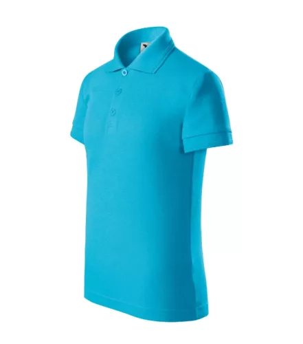 Malfini Pique Polo - Galléron és ujjvégeken dupla bordacsíkkal díszített, rövid ujjú gyerek galléros póló - Türkiz - 158 cm/12 éves