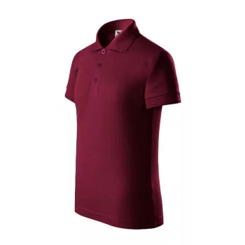   Malfini Pique Polo - Galléron és ujjvégeken dupla bordacsíkkal díszített, rövid ujjú gyerek galléros póló - Garnet - 158 cm/12 éves