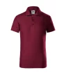 Malfini Pique Polo - Galléron és ujjvégeken dupla bordacsíkkal díszített, rövid ujjú gyerek galléros póló - Garnet - 122 cm/6 éves