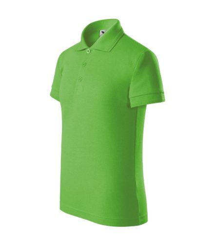 Malfini Pique Polo - Galléron és ujjvégeken dupla bordacsíkkal díszített, rövid ujjú gyerek galléros póló - Almazöld - 146 cm/10 éves