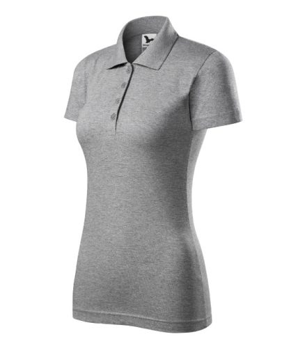 Malfini Single J. - Pamut női galléros póló - Sötétszürke melírozott - 2XL