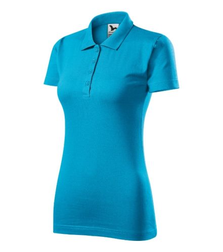 Malfini Single J. - Pamut női galléros póló - Türkiz - 2XL