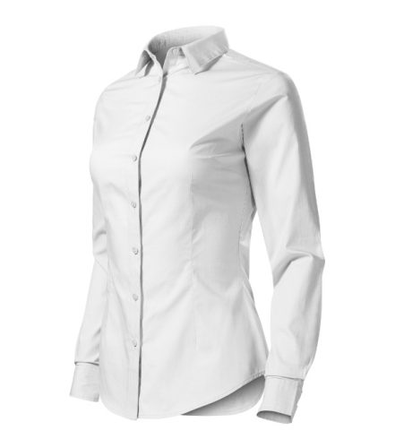 Malfini Style LS - Enyhén szűkített szabású, hosszú ujjú női ing - Fehér - 2XL