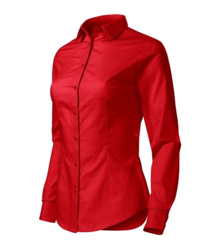 Malfini Style LS - Enyhén szűkített szabású, hosszú ujjú női ing - Piros - 2XL