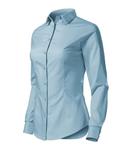 Malfini Style LS - Enyhén szűkített szabású, hosszú ujjú női ing - Égszínkék - 2XL
