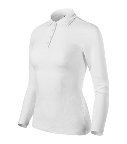 Malfini Pique Polo LS - Hosszú ujjú női galléros póló - Fehér - XS