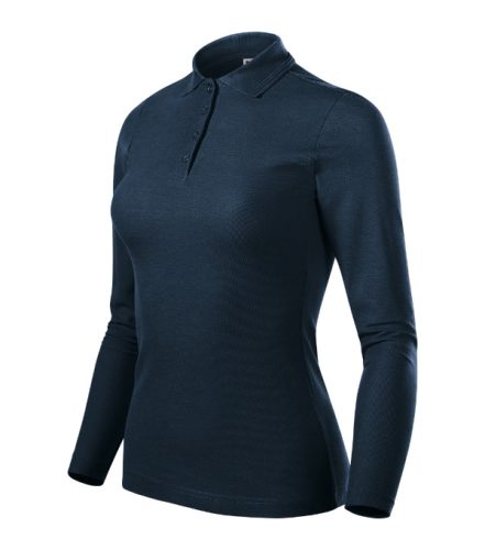Malfini Pique Polo LS - Hosszú ujjú női galléros póló - Tengerészkék - XS