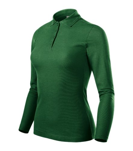 Malfini Pique Polo LS - Hosszú ujjú női galléros póló - Üvegzöld - XS