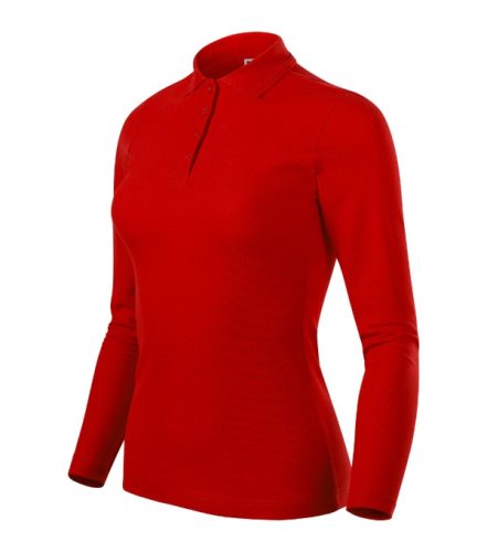Malfini Pique Polo LS - Hosszú ujjú női galléros póló - Piros - XL