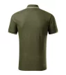 Malfini Focus - Ujjszegélyen és a galléron kontraszt csíkozású férfi galléros póló - Military - 2XL
