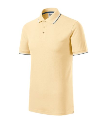 Malfini Focus - Ujjszegélyen és a galléron kontraszt csíkozású férfi galléros póló - Bourbon vanilla - 2XL