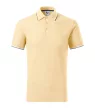 Malfini Focus - Ujjszegélyen és a galléron kontraszt csíkozású férfi galléros póló - Bourbon vanilla - 3XL