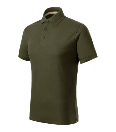 Malfini Prime (GOTS) - Biopamut férfi galléros póló - Military - 3XL