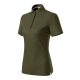 Malfini Prime (GOTS) - Biopamut, szűkített szabású női galléros póló - Military - 2XL