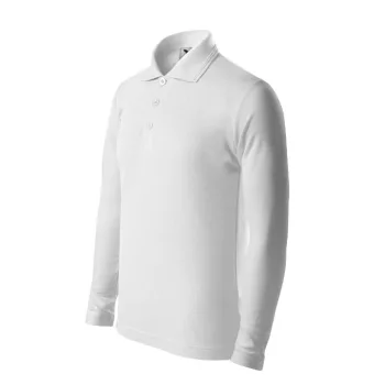   Pique Polo LS - Hosszú ujjú galléros gyerek póló - Fehér - 122 cm/6 éves