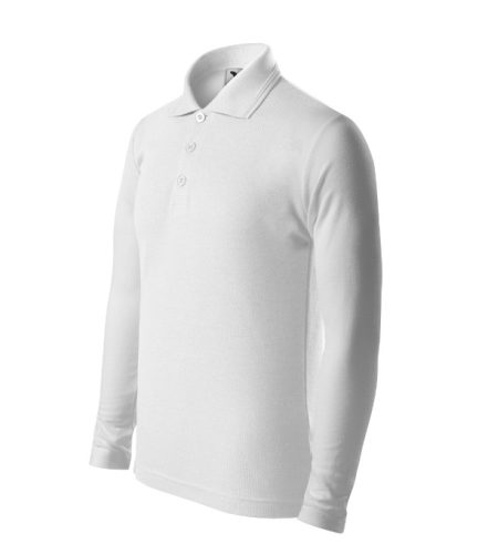 Pique Polo LS - Hosszú ujjú galléros gyerek póló - Fehér - 122 cm/6 éves
