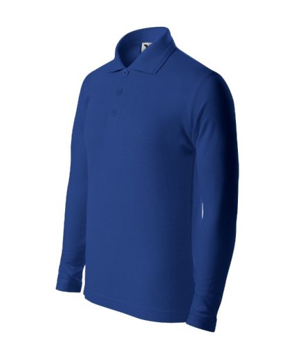 Pique Polo LS - Hosszú ujjú galléros gyerek póló - Királykék - 146 cm/10 éves