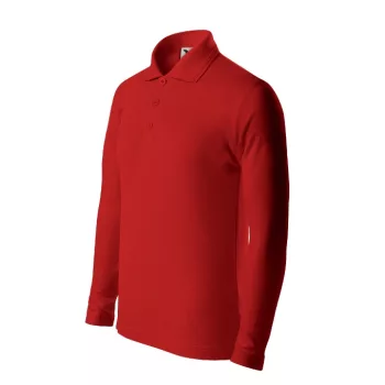   Pique Polo LS - Hosszú ujjú galléros gyerek póló - Piros - 146 cm/10 éves