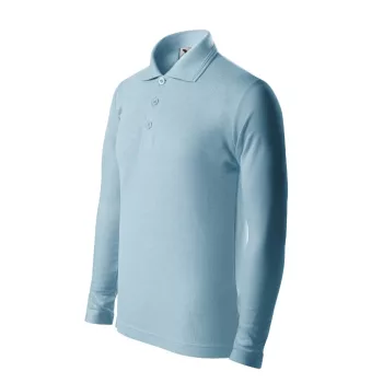   Pique Polo LS - Hosszú ujjú galléros gyerek póló - Égszínkék - 134 cm/8 éves