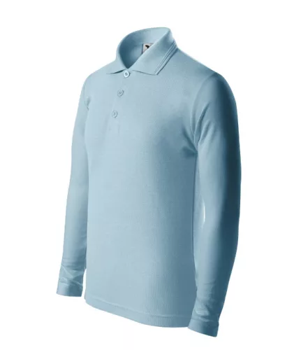Pique Polo LS - Hosszú ujjú galléros gyerek póló - Égszínkék - 134 cm/8 éves