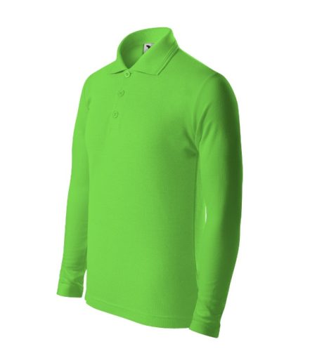 Pique Polo LS - Hosszú ujjú galléros gyerek póló - Almazöld - 122 cm/6 éves