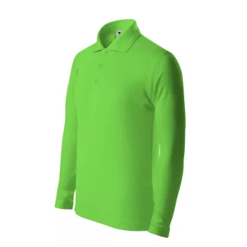   Pique Polo LS - Hosszú ujjú galléros gyerek póló - Almazöld - 134 cm/8 éves