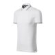 Malfini premium Perfection plain - Gallér és ujjvégek kontraszt csíkkal,  sztreccs anyagú férfi galléros póló - Fehér - 2XL