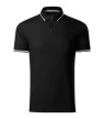 Malfini premium Perfection plain - Gallér és ujjvégek kontraszt csíkkal,  sztreccs anyagú férfi galléros póló - Fekete - XL
