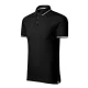 Malfini premium Perfection plain - Gallér és ujjvégek kontraszt csíkkal,  sztreccs anyagú férfi galléros póló - Fekete - 3XL