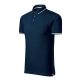Malfini premium Perfection plain - Gallér és ujjvégek kontraszt csíkkal,  sztreccs anyagú férfi galléros póló - Tengerészkék - 2XL