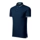 Malfini premium Perfection plain - Gallér és ujjvégek kontraszt csíkkal,  sztreccs anyagú férfi galléros póló - Tengerészkék - 3XL