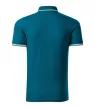Malfini premium Perfection plain - Gallér és ujjvégek kontraszt csíkkal,  sztreccs anyagú férfi galléros póló - Petrol kék - XL
