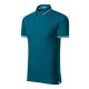 Malfini premium Perfection plain - Gallér és ujjvégek kontraszt csíkkal,  sztreccs anyagú férfi galléros póló - Petrol kék - 2XL