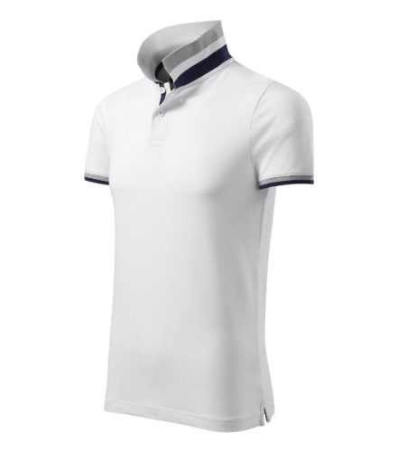 Malfini premium Collar Up - Gallér alsó felületén, ujjakon kontraszt csíkokozású férfi galléros póló - Fehér - S