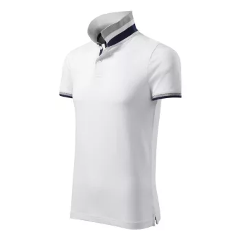   Malfini premium Collar Up - Gallér alsó felületén, ujjakon kontraszt csíkokozású férfi galléros póló - Fehér - M