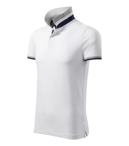 Malfini premium Collar Up - Gallér alsó felületén, ujjakon kontraszt csíkokozású férfi galléros póló - Fehér - XL