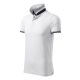 Malfini premium Collar Up - Gallér alsó felületén, ujjakon kontraszt csíkokozású férfi galléros póló - Fehér - 2XL