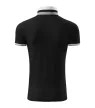 Malfini premium Collar Up - Gallér alsó felületén, ujjakon kontraszt csíkokozású férfi galléros póló - Fekete - XL